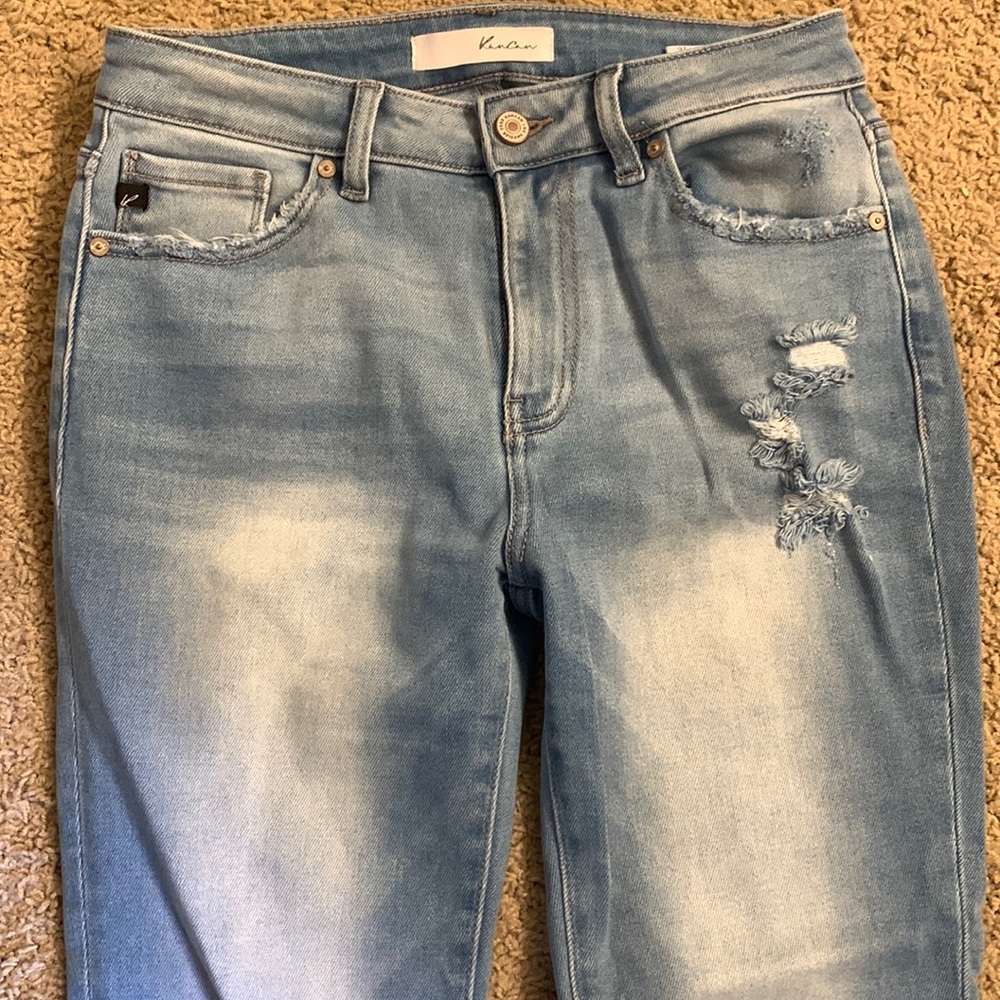 Light blue some distressing Kancan